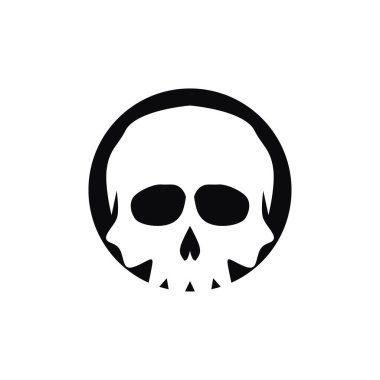 Kafatası baş logo ve simge vektör