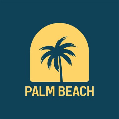 Palmiye ağacı logo şablonu vektör çizimi