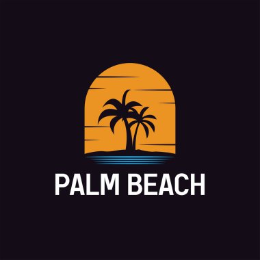 Palmiye ağacı logo şablonu vektör çizimi