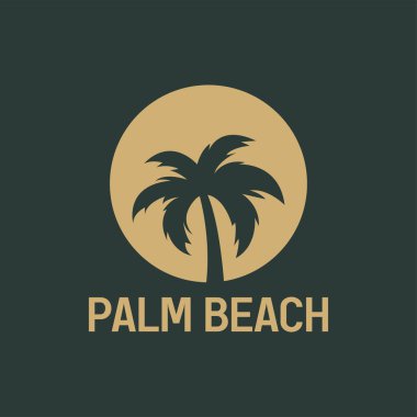 Palmiye ağacı logo şablonu vektör çizimi