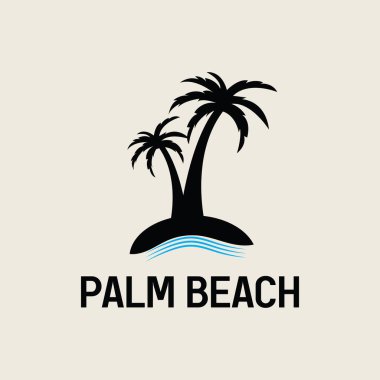 Palmiye ağacı logo şablonu vektör çizimi
