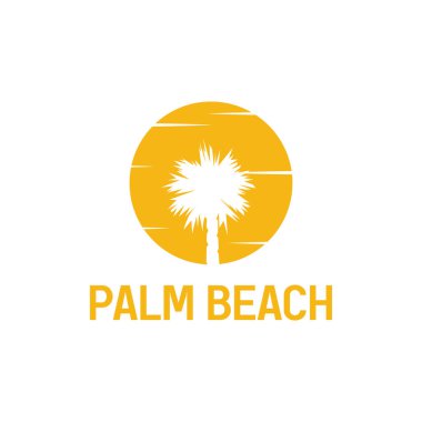 Palmiye ağacı logo şablonu vektör çizimi