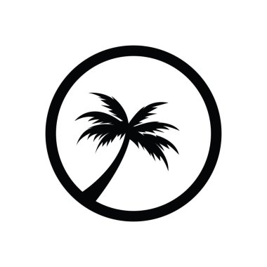 Palmiye ağacı logo şablonu vektör çizimi
