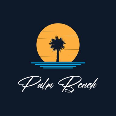 Palmiye ağacı logo şablonu vektör çizimi