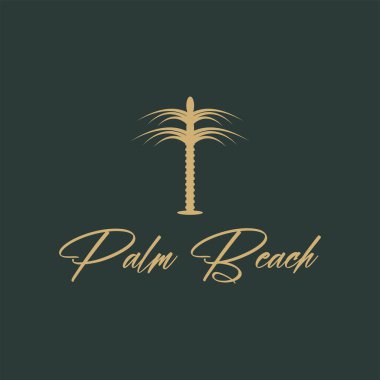 Palmiye ağacı logo şablonu vektör çizimi