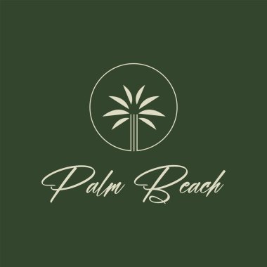 Palmiye ağacı logo şablonu vektör çizimi