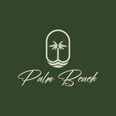 Palmiye ağacı logo şablonu vektör çizimi