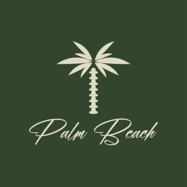 Palmiye ağacı logo şablonu vektör çizimi