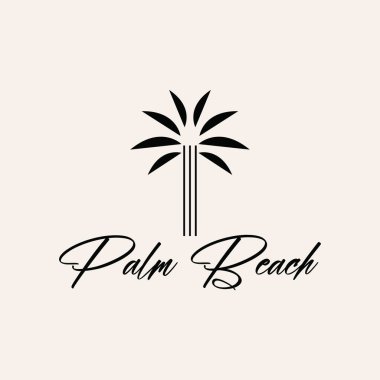 Palmiye ağacı logo şablonu vektör çizimi