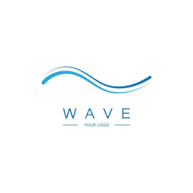 sea ocean wave line logo simple monoline style vector icon symbol illustration clipart