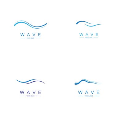 deniz okyanusu dalga çizgisi logosu basit tek yönlü vektör simgesi çizimi