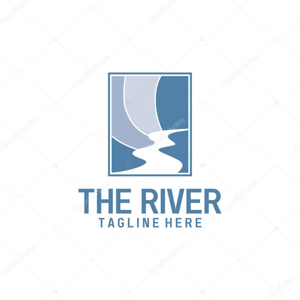 River logo icon vector illustration template design