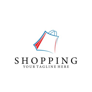 Alışveriş poşeti logo vektör resimleme şablonu tasarımı