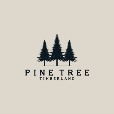 çam ağacı vektör logo illüstrasyon tasarımı
