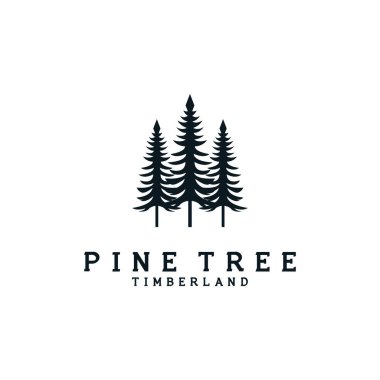 çam ağacı vektör logo illüstrasyon tasarımı