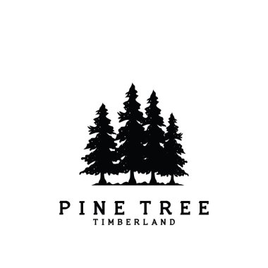 çam ağacı vektör logo illüstrasyon tasarımı