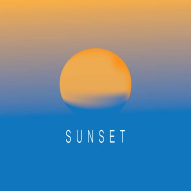 izole edilmiş yuvarlak gün batımı vektör logosu