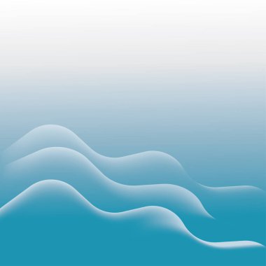 Mavi dalga katmanı soyut arka plan düz tasarım vektör çizimi. hisse illüstrasyonu