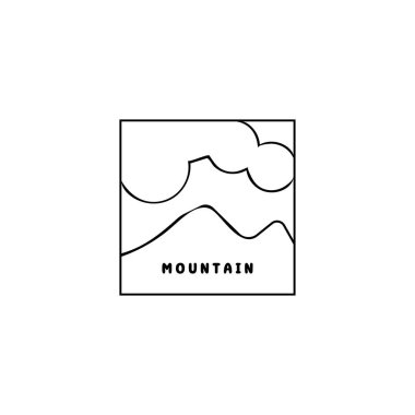 Dağ simgesi Logo Şablonu Vektör illüstrasyon Tasarımı