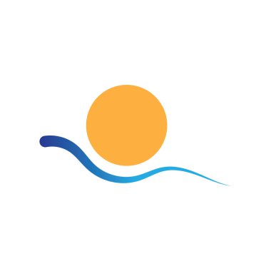 Ocean Sunset Logo Design Inspiration. isolated on white background 