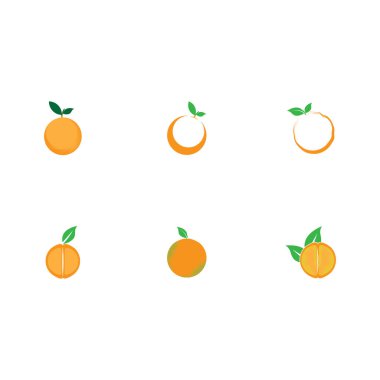 Turuncu Meyve Logosu Tasarım Vektörü Simgesi Çizim Tasarımı