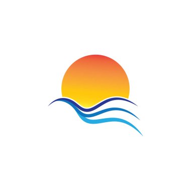 izole edilmiş yuvarlak gün batımı vektör logosu