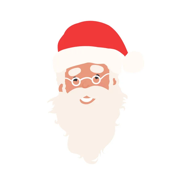 Santa Claus Con Barba Sombrero — Vector de stock