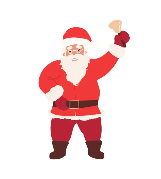 Santa Claus Con Sombrero Navidad Barba Roja Vector Ilustración — Vector de stock