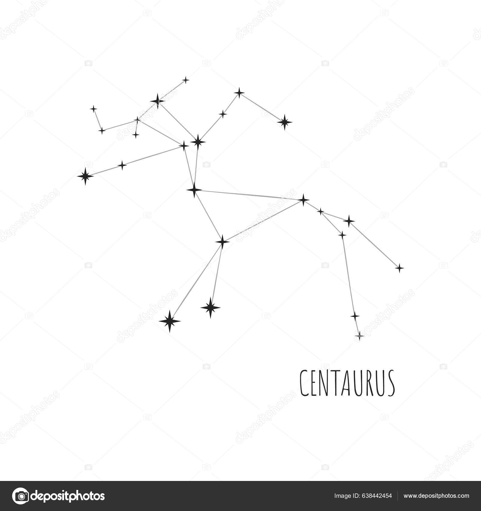 Constellation Centaurus Scheme Starry Sky Doodle Sketch Linear Icons ...