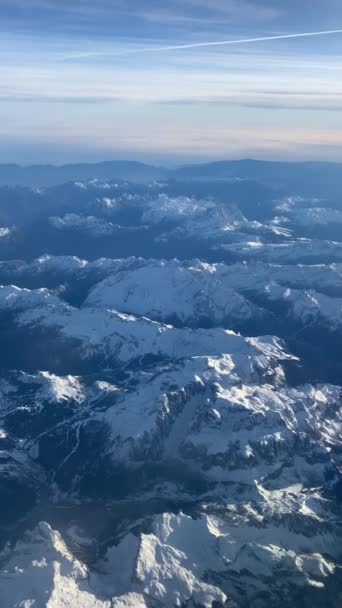 Snow Mountain Widok Samolotu — Wideo stockowe
