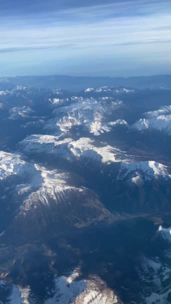 Snow Mountain Widok Samolotu — Wideo stockowe