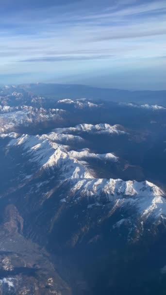 Widok Śnieżkę Samolotu Dolomity — Wideo stockowe