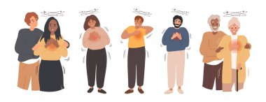 Panik atak ve düzensizlik konsepti. Birçok insan panik atak geçiriyor, zihinsel destek veren adam kadınlara sarılıyor.