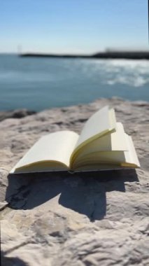 Rüzgâr Notebook Sayfalarını Deniz zemininde Çeviriyor