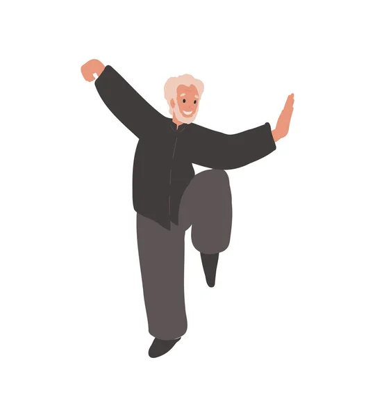 Charakterset Für Ältere Menschen Die Tai Chi Und Qigong Verschiedenen — Stockvektor