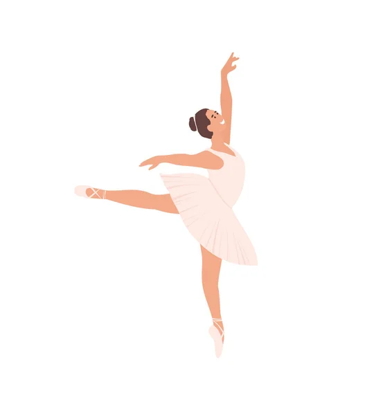 Танцівниця Балету Cartoon Girl Жіноча Класична Хореографія Рожеві Туту Взуття — стоковий вектор