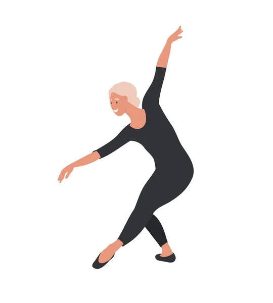 Balletttänzerin Cartoon Frau Old Woman Klassische Choreographie Tänzerin Rosa Tutu — Stockvektor