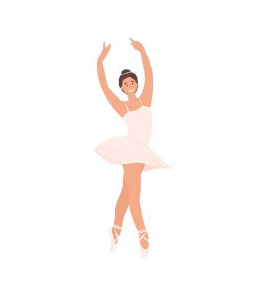 Dançarina Ballet Cartoon Girl Mulher Dançarina Coreografia Clássica Tutu Rosa —  Vetores de Stock