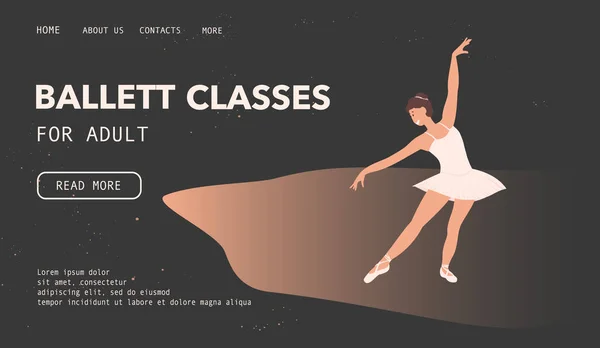 Ballerine Soie Blanche Chaussures Pointe Modèle Classique Page Atterrissage Danseuse — Image vectorielle