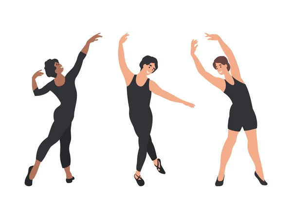 Σετ Διαφόρων Ατόμων Αρσενικό Μπαλέτο Χορευτής Απομονώνονται Λευκό Χορεύτρια Κλασικής — Διανυσματικό Αρχείο