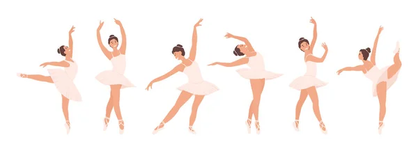 Balett Táncos Lány Cartoon Girl Woman Classic Koreográfus Táncos Rózsaszín — Stock Vector