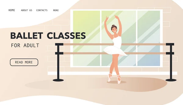 Ballerine Soie Blanche Chaussures Pointe Modèle Classique Page Atterrissage Danseuse — Image vectorielle