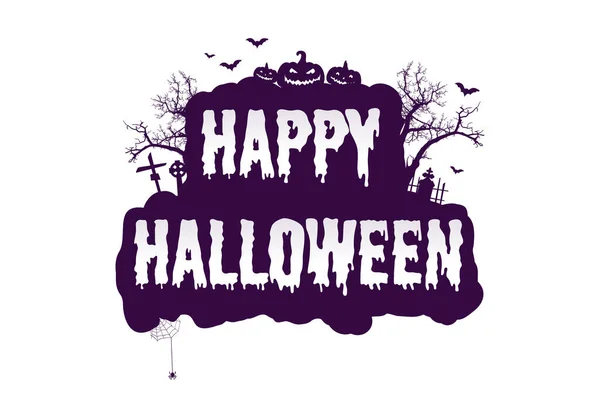 Folheto Para Festa Halloween Desenhos Animados Ilustração Plana Árvores Assustadoras —  Vetores de Stock