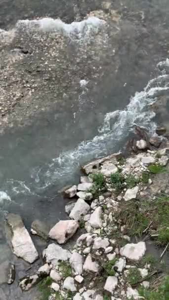 Roaring Strong River Grey Tones Natuurgebied Hoge Kwaliteit Fullhd Beeldmateriaal — Stockvideo