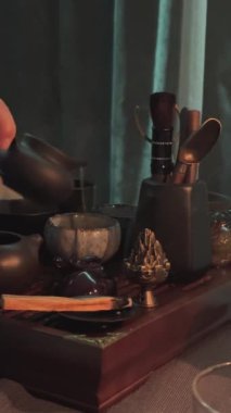 Sakinleştirici Çay Ritüeli. Yüksek kalite 4k görüntü