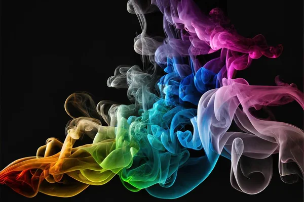 realistic colored smoke with black background