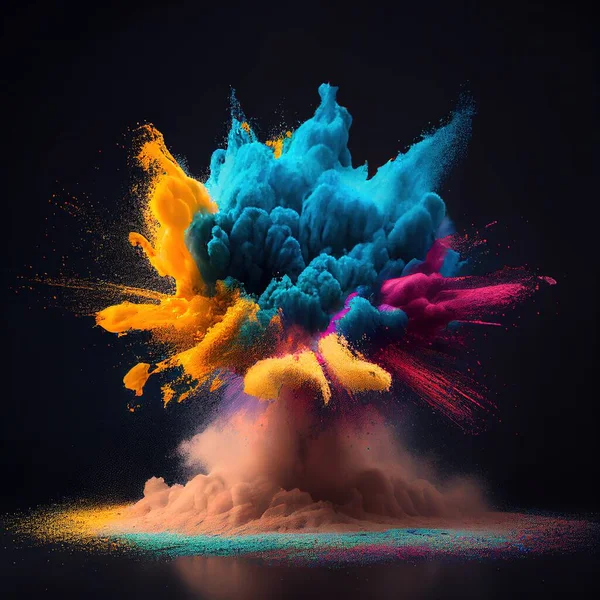 Abstract Explosion Of Multi Colored Powder 2