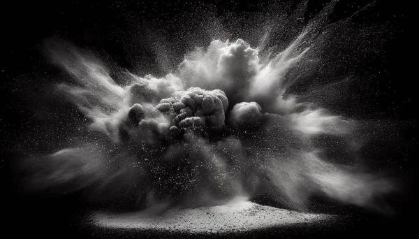explosion of particles on a black background
