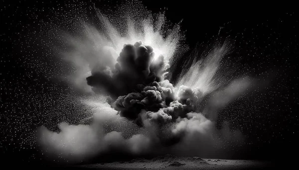 explosion of the dead sea with smoke and dust.