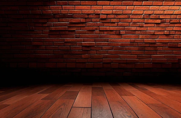 empty room with brick wall, vintage interior background